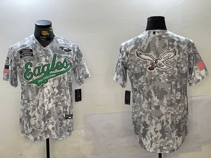 Men%27s Philadelphia Eagles Blank Arctic Camo 2024 Salute to Service Stitched Baseball Jerseys
